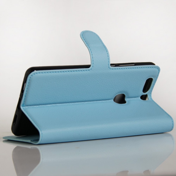 Чехол книжка с визитницей для Huawei Honor V8 (голубой)