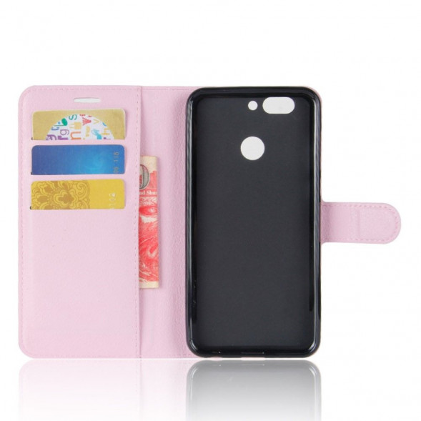 Чехол книжка с визитницей для Huawei Nova 2 (розовый)