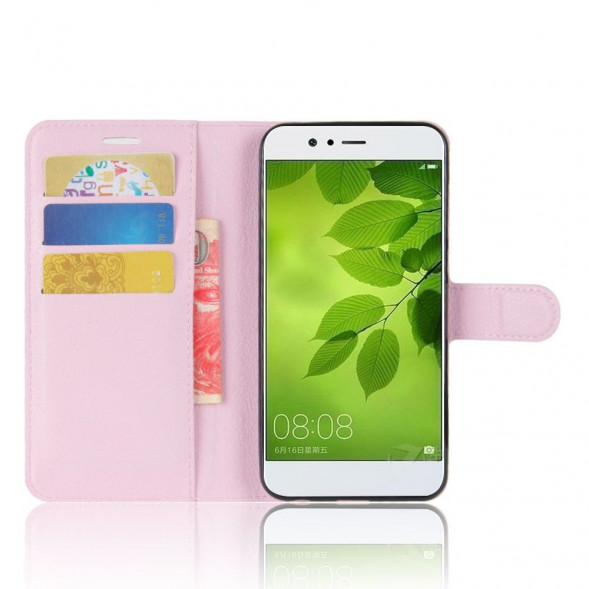 Чехол книжка с визитницей для Huawei Nova 2 (розовый)