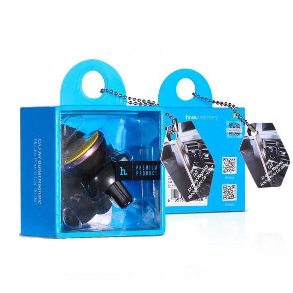 Держатель автомобильный HOCO CA3 на вентиляционную панель на магните (чёрный/желтый)