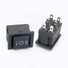 Переключатель ON-OFF-ON 6A 250VAC 6Pin (черная клавиша)