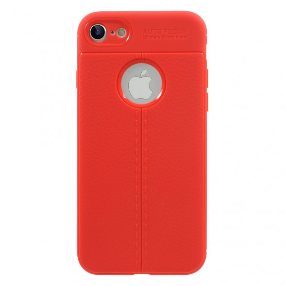Чехол накладка Litchi Grain для iPhone 8 / iPhone 7 (красный)
