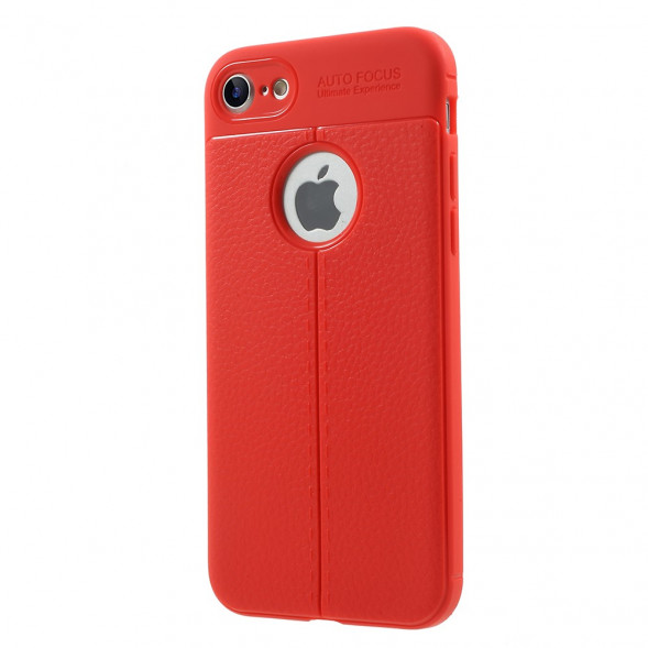 Чехол накладка Litchi Grain для iPhone 8 / iPhone 7 (красный)