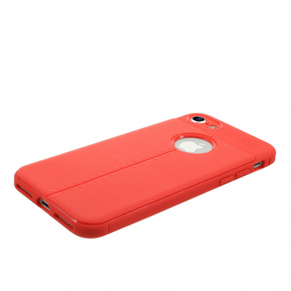 Чехол накладка Litchi Grain для iPhone 8 / iPhone 7 (красный)