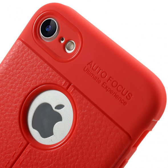 Чехол накладка Litchi Grain для iPhone 8 / iPhone 7 (красный)