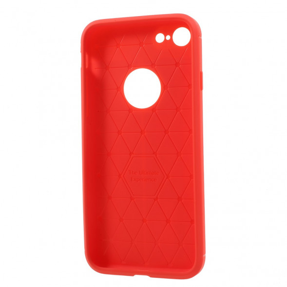 Чехол накладка Litchi Grain для iPhone 8 / iPhone 7 (красный)