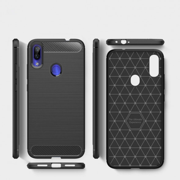 Чехол Carbon Fibre для Xiaomi Redmi Note 7, Redmi Note 7 Pro (красный)