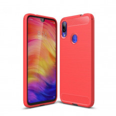 Чехол Carbon Fibre для Xiaomi Redmi Note 7, Redmi Note 7 Pro (красный)