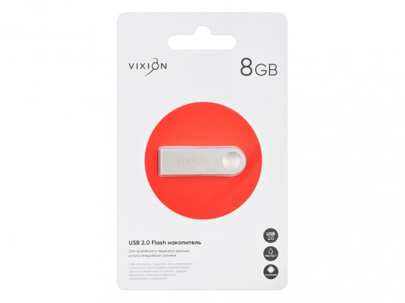 Накопитель USB Flash 08GB 2.0 VI Zinc Alloy (серебро)
