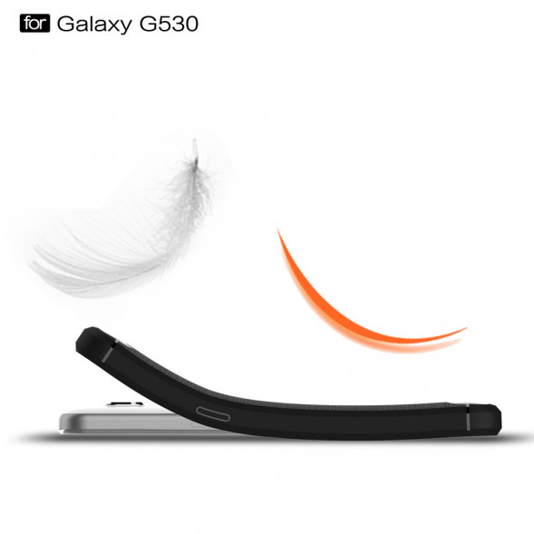 Чехол накладка Carbon Fibre для Samsung Galaxy Grand Prime SM-G530 (красный)