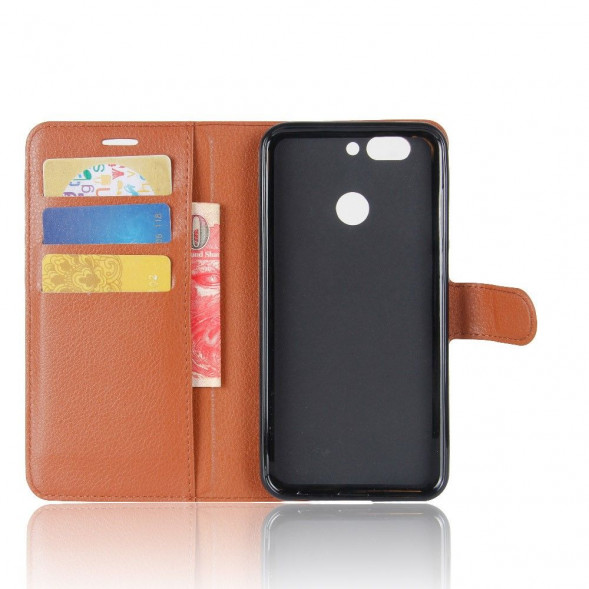 Чехол книжка с визитницей для Huawei Nova 2 (коричневый)