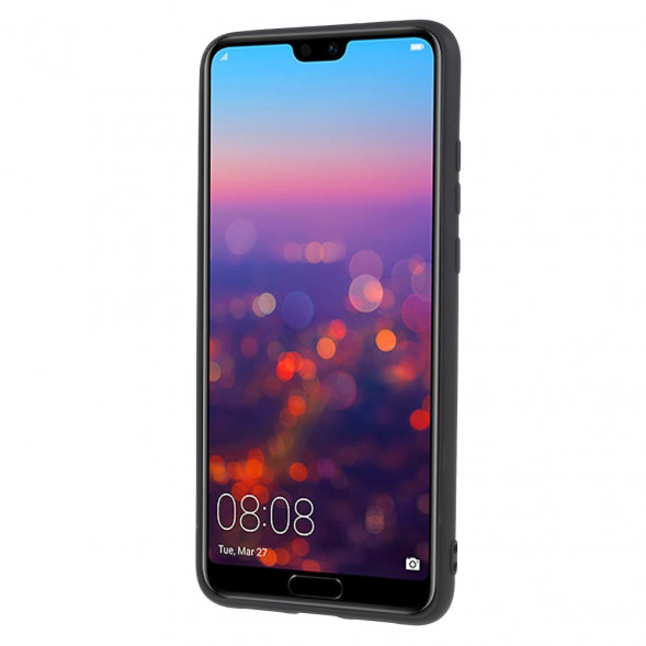 Матовый силиконовый чехол накладка для Huawei P20 (Черный)