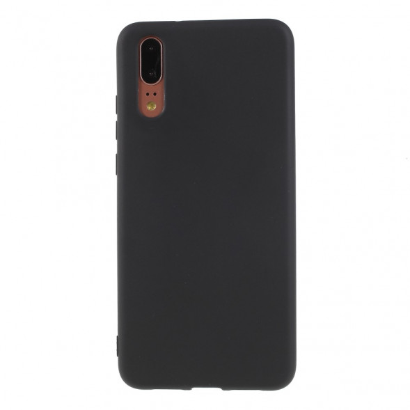 Матовый силиконовый чехол накладка для Huawei P20 (Черный)
