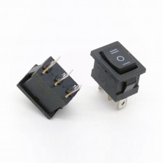 Переключатель ON-OFF-ON 6A 250VAC 3Pin (черная клавиша)
