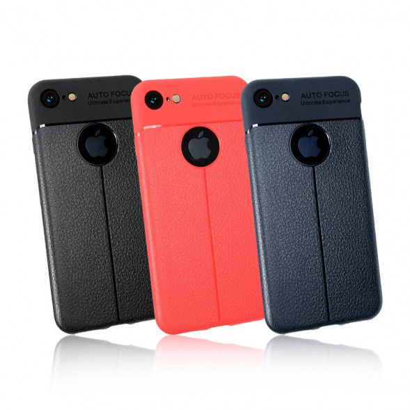 Чехол накладка Slim Litchi для iPhone 8 / iPhone 7 (черный)