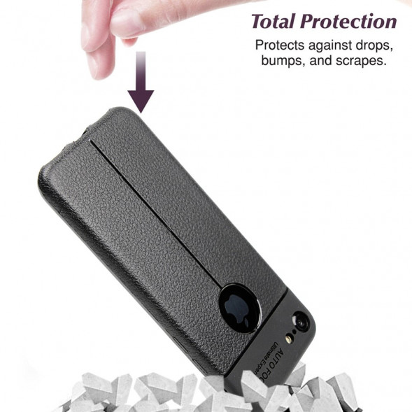 Чехол накладка Slim Litchi для iPhone 8 / iPhone 7 (черный)