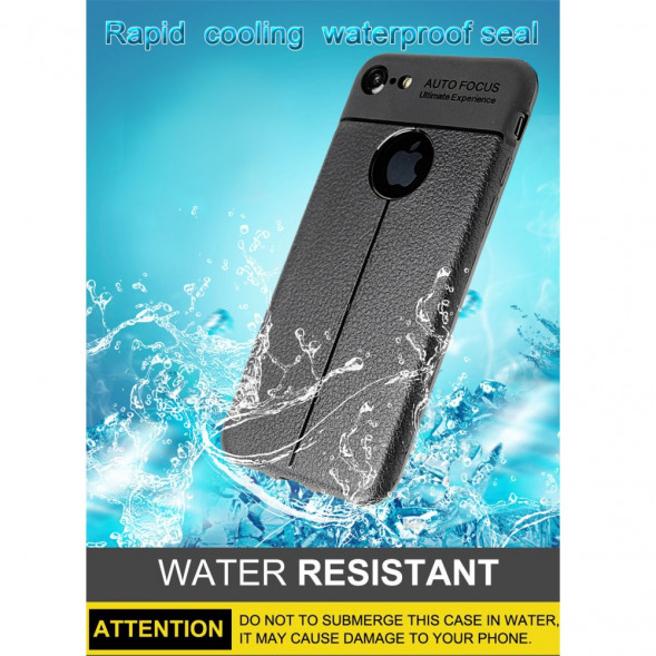 Чехол накладка Slim Litchi для iPhone 8 / iPhone 7 (черный)