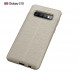 Чехол накладка Litchi Grain для Samsung Galaxy S10 (серый)