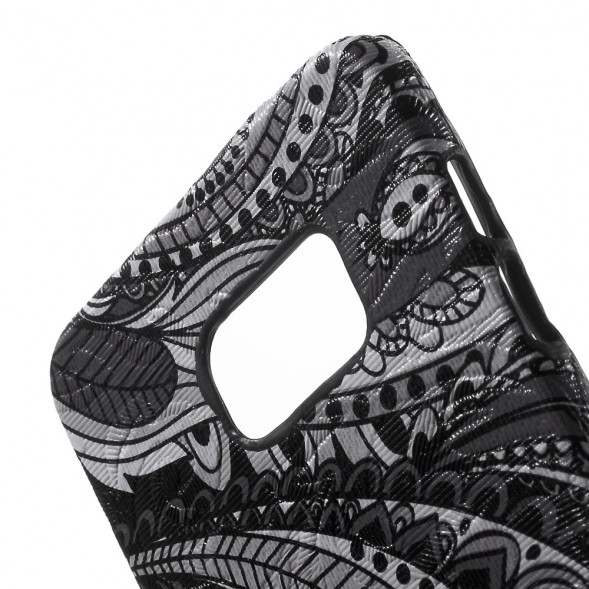 TPU Текстурный чехол накладка для Samsung Galaxy S6 EDGE+ G928 (Черный)