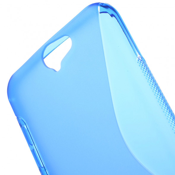 Антискользящий чехол накладка для HTC One A9 (Синий)