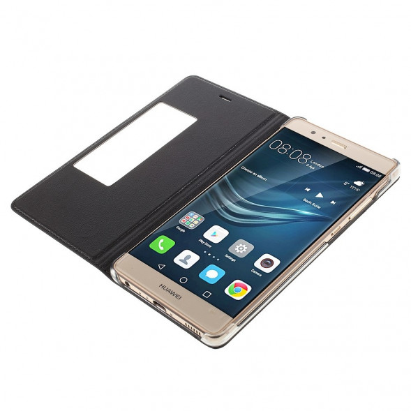 Чехол с окном информации Wake UP - Sleep для Huawei P9 (Черный)