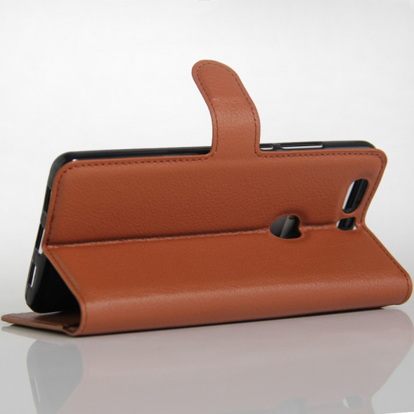 Чехол книжка с визитницей для Huawei Honor V8 (коричневый)