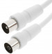ТВ гнездо - ТВ штекер, 10м кабель белый