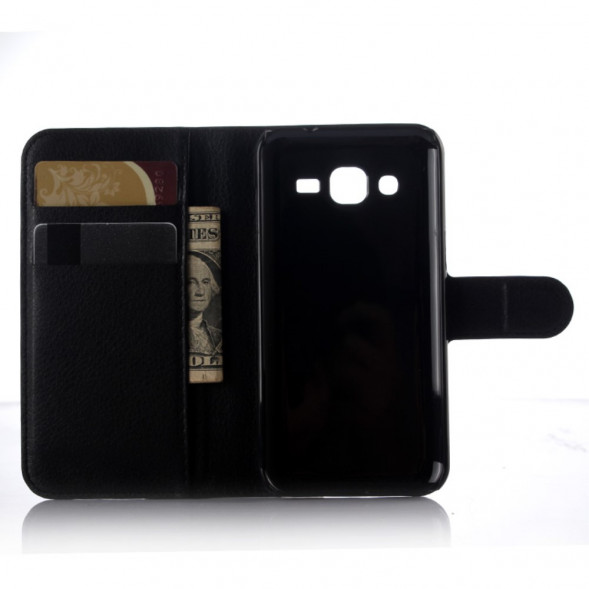 Чехол с визитницей для Samsung Galaxy J3 2016 J320F (черный)