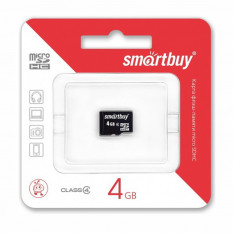 Карта памяти MicroSDHC 4GB Class 4 Smart Buy без адаптера