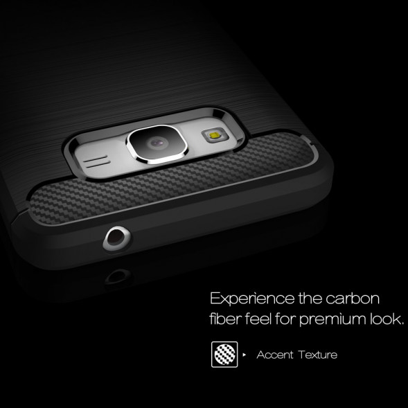 Чехол накладка Carbon Fibre для Samsung Galaxy Grand Prime SM-G530 (черный)