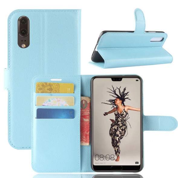 Чехол с визитницей для Huawei P20 (голубой)