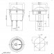 KCD1-101-8-C3-B/2P on-off Переключатель клавишный (рокерный)