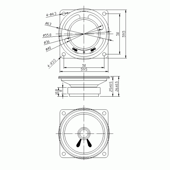 YD63-02 0.5W 8ohm Динамик 8 Ом