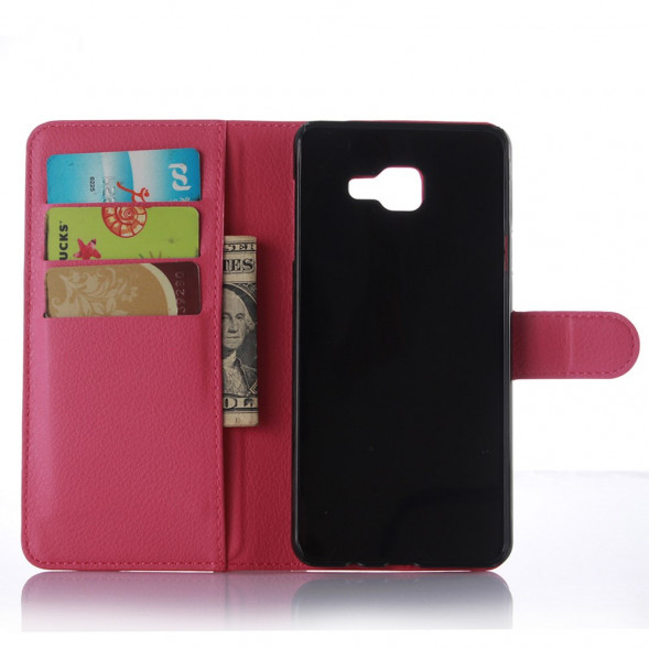 Чехол книжка с визитницей для Samsung Galaxy A7 (2016) SM-A710F (Малиновый)