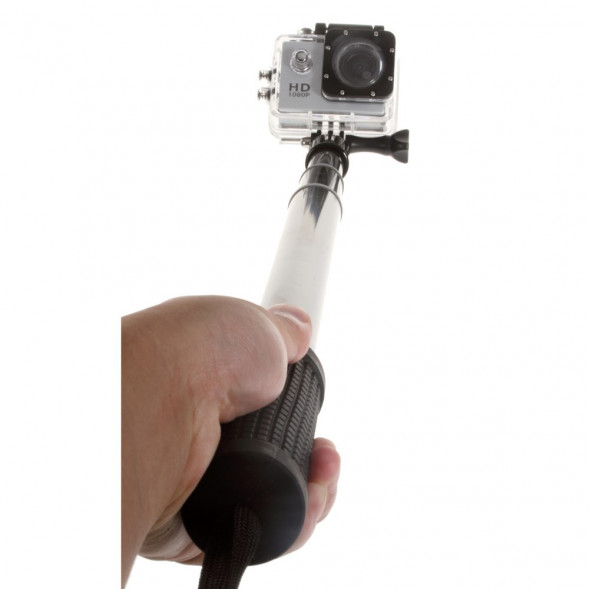 Монопод селфи палка для телефонов и адаптером для камеры GoPro Hero 4, 3 +, 3, 2, 1 (Черный)