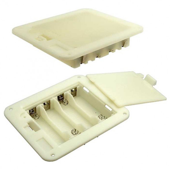 AAх4 switch 92х78х18mm Батарейный отсек закрытый (белый)