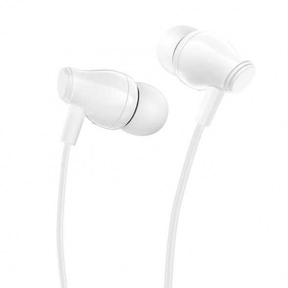 Проводные наушники Borofone BM61 Wanderer Universal Earphones With Mic (белая)