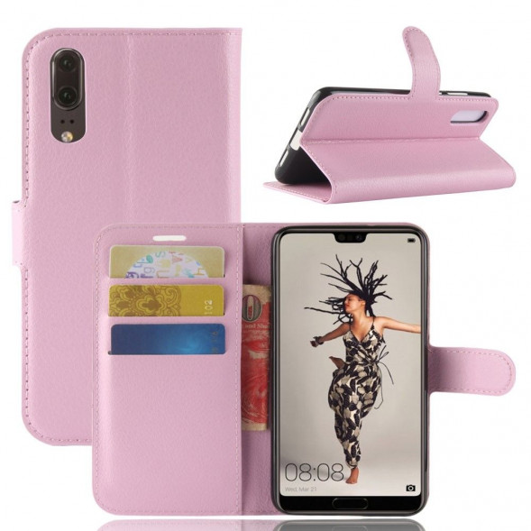 Чехол с визитницей для Huawei P20 (розовый)