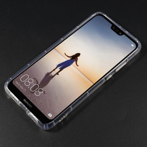 Силиконовый чехол с ребрами жесткости для Huawei P20 (прозрачный)