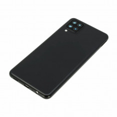 Задняя крышка для Samsung SM-A125F (Galaxy A12), SM-A127F (A12 Nacho) со стеклом камеры (Черный)