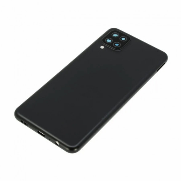 Задняя крышка для Samsung SM-A125F (Galaxy A12), SM-A127F (A12 Nacho) со стеклом камеры (Черный)