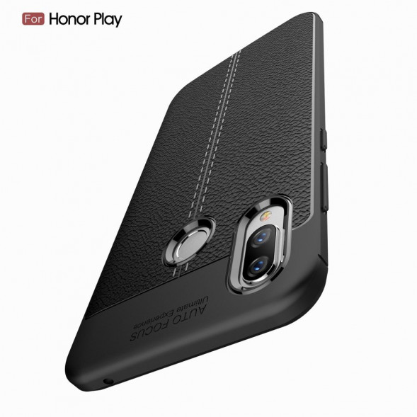 Чехол-накладка Litchi Grain для Huawei Honor Play (черный)