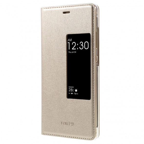 Чехол с окном информации Wake UP - Sleep для Huawei P9 (Золотой)