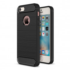 Чехол накладка Carbon Fibre для iPhone 5, 5S, SE (черный)