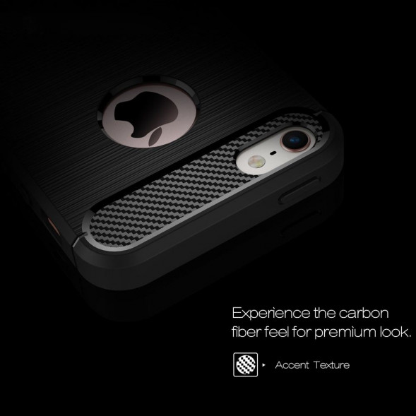 Чехол накладка Carbon Fibre для iPhone 5, 5S, SE (черный)