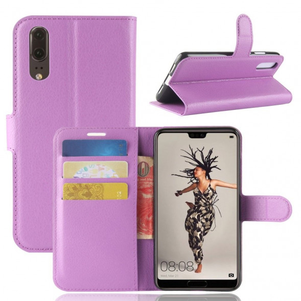 Чехол с визитницей для Huawei P20 (фиолетовый)