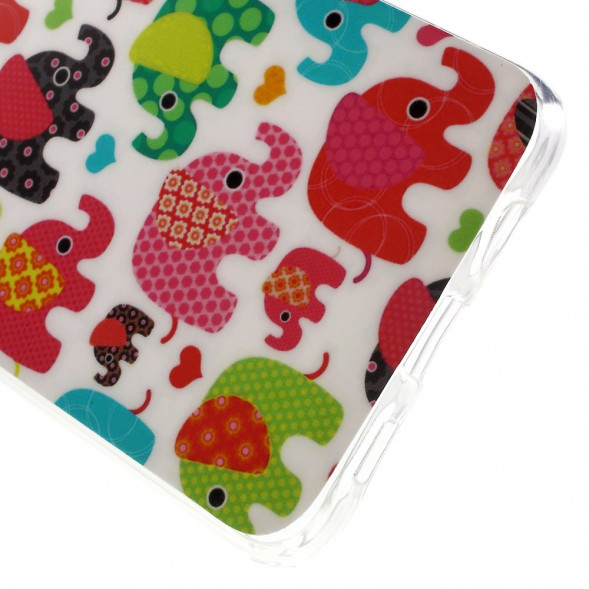 TPU Чехол с рисунком для Samsung Galaxy S6 EDGE+ G928 (Слоны)