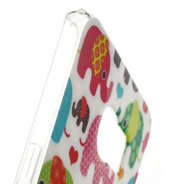 TPU Чехол с рисунком для Samsung Galaxy S6 EDGE+ G928 (Слоны)