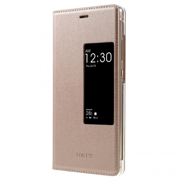 Чехол с окном информации Wake UP - Sleep для Huawei P9 (Розовое золото)