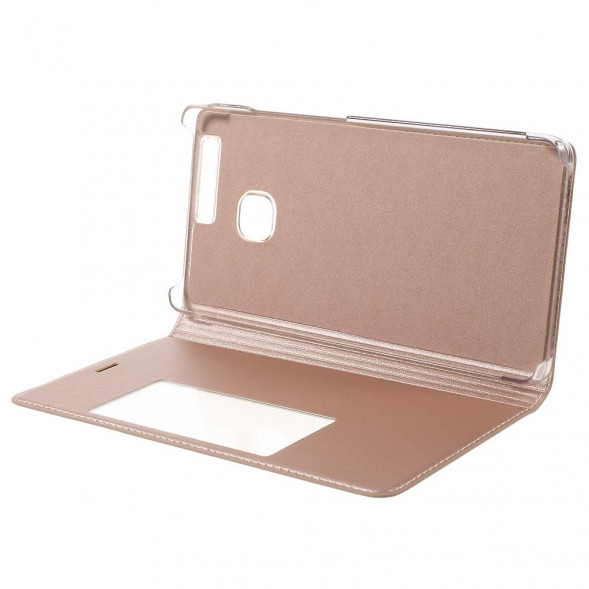 Чехол с окном информации Wake UP - Sleep для Huawei P9 (Розовое золото)